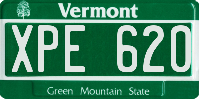 VT license plate XPE620