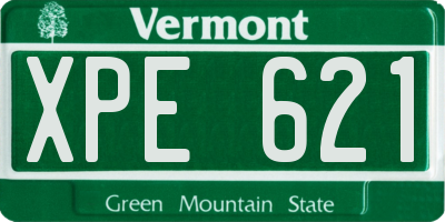VT license plate XPE621