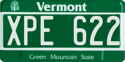 VT license plate XPE622