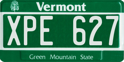 VT license plate XPE627