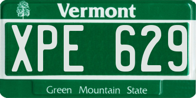 VT license plate XPE629