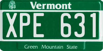 VT license plate XPE631