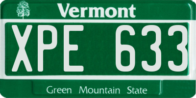 VT license plate XPE633
