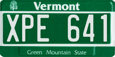 VT license plate XPE641