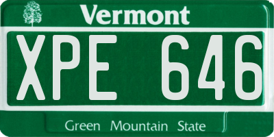 VT license plate XPE646