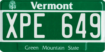 VT license plate XPE649