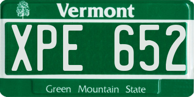 VT license plate XPE652