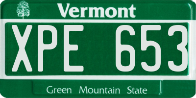 VT license plate XPE653