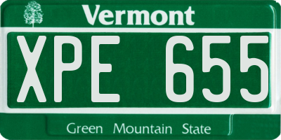 VT license plate XPE655