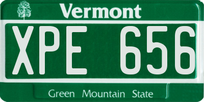 VT license plate XPE656