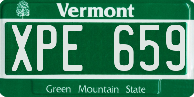 VT license plate XPE659