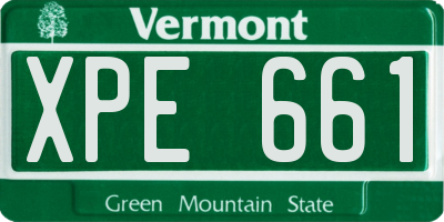 VT license plate XPE661
