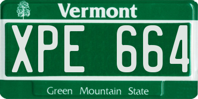 VT license plate XPE664
