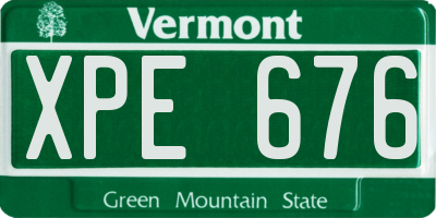 VT license plate XPE676