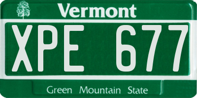 VT license plate XPE677