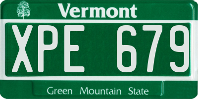 VT license plate XPE679