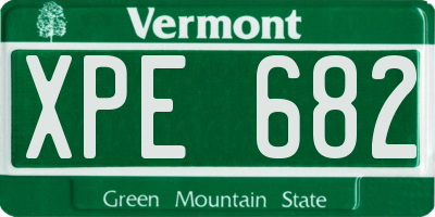 VT license plate XPE682