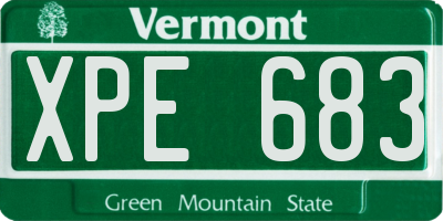 VT license plate XPE683