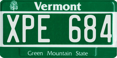 VT license plate XPE684