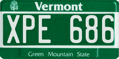 VT license plate XPE686