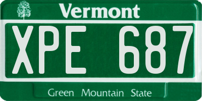 VT license plate XPE687