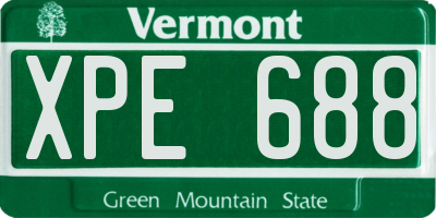 VT license plate XPE688