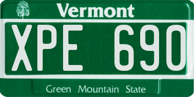 VT license plate XPE690
