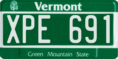 VT license plate XPE691