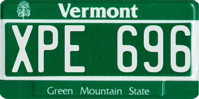 VT license plate XPE696
