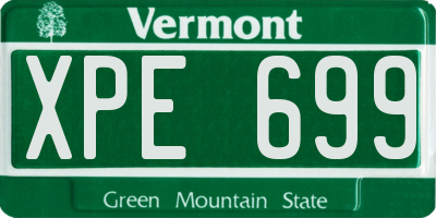 VT license plate XPE699