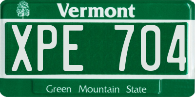 VT license plate XPE704