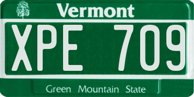 VT license plate XPE709