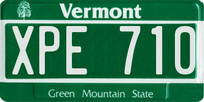 VT license plate XPE710