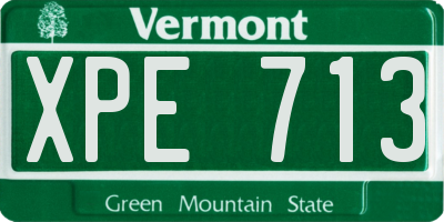 VT license plate XPE713