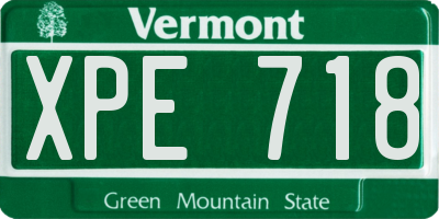 VT license plate XPE718