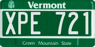VT license plate XPE721