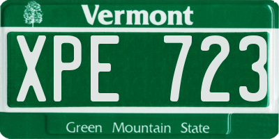 VT license plate XPE723
