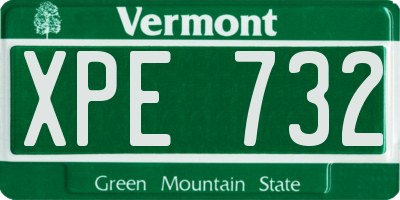 VT license plate XPE732