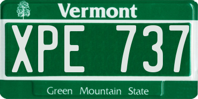VT license plate XPE737