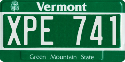 VT license plate XPE741