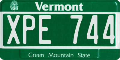 VT license plate XPE744