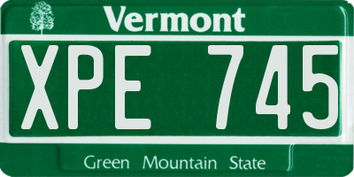 VT license plate XPE745