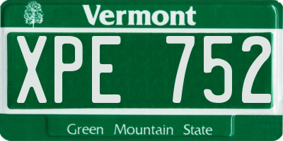 VT license plate XPE752