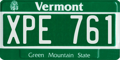 VT license plate XPE761