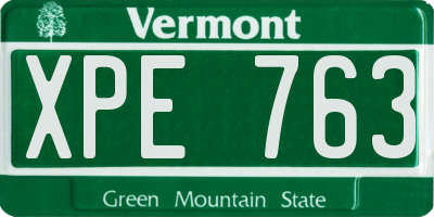 VT license plate XPE763