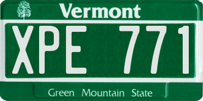 VT license plate XPE771