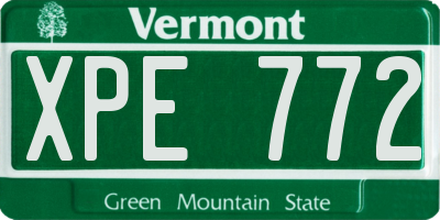 VT license plate XPE772