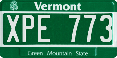 VT license plate XPE773