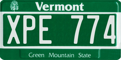 VT license plate XPE774