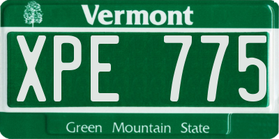 VT license plate XPE775